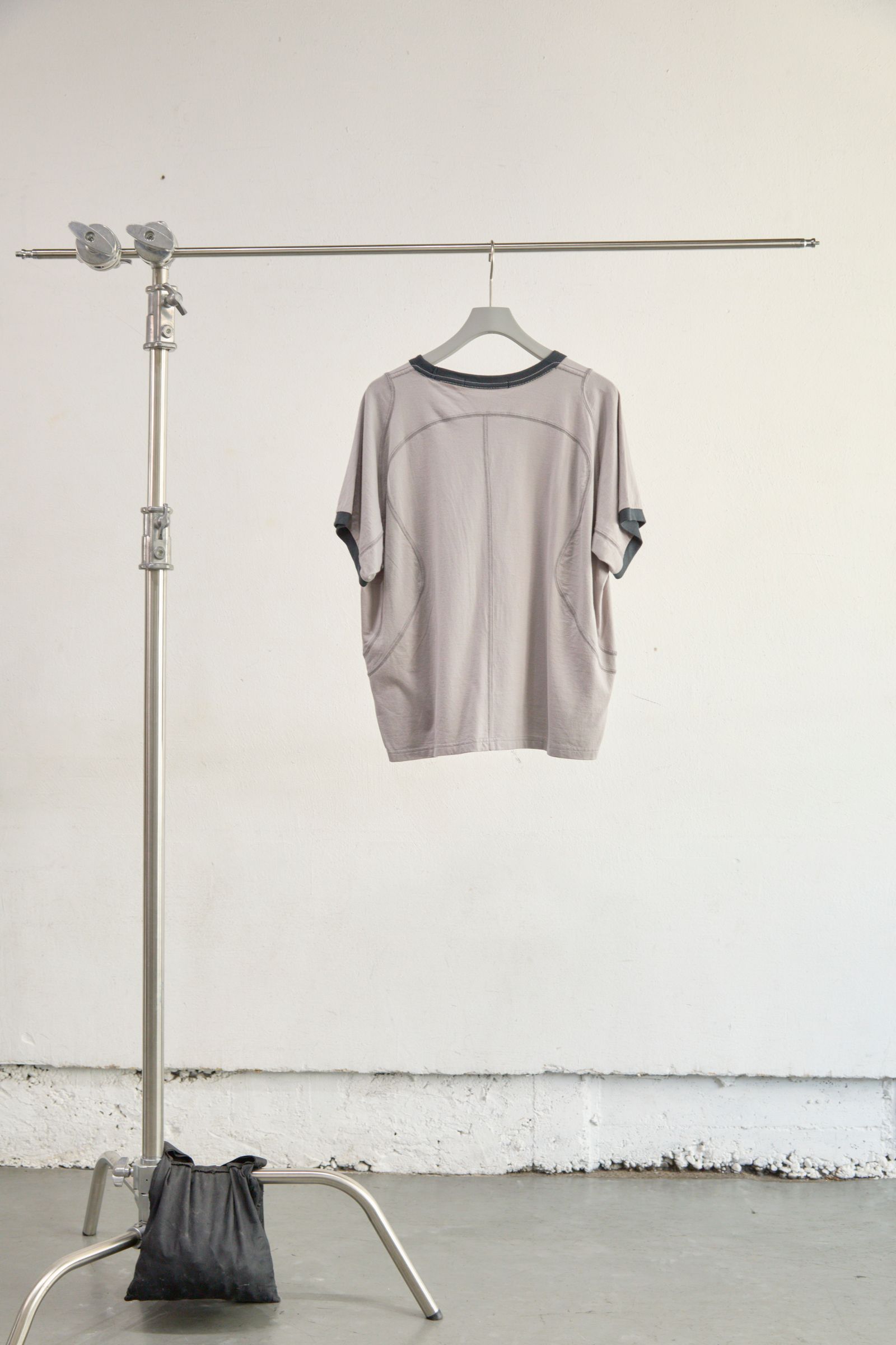 PANELLED HALF SLEEVE RINGER T-SHIRT（BEIGE）