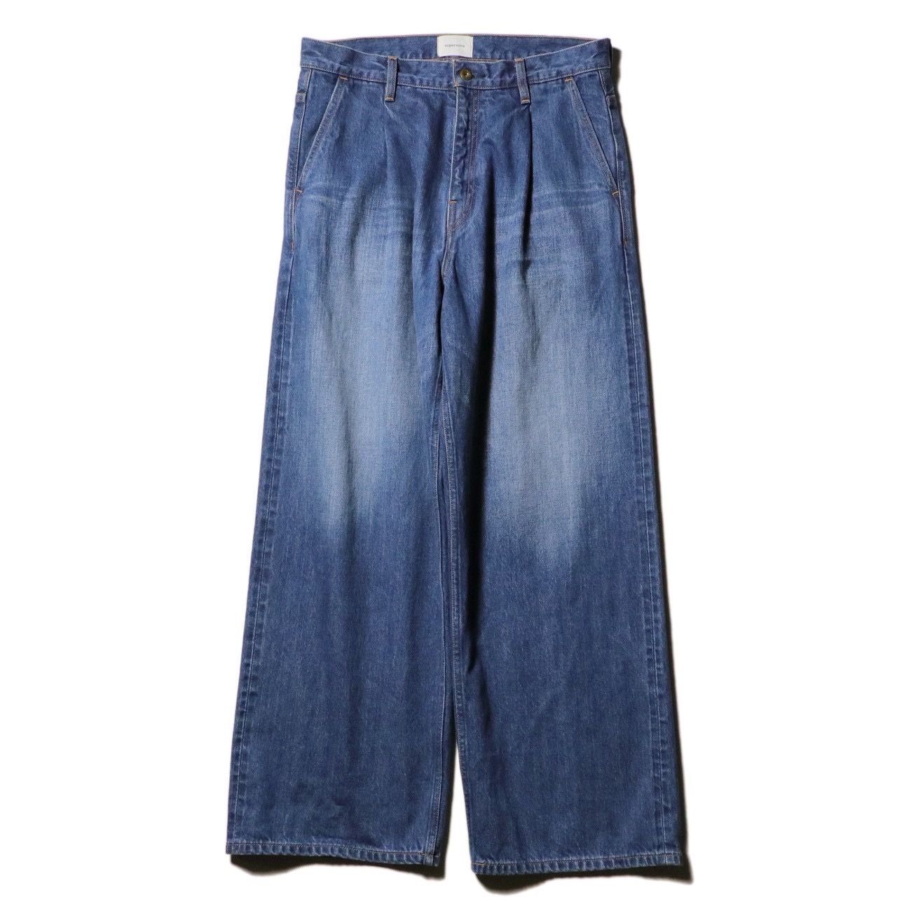 Wide selvedge jeans - Old vintage wash （Mid indigo）