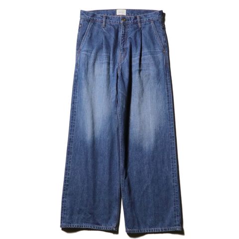 Wide selvedge jeans - Old vintage wash （Mid indigo）