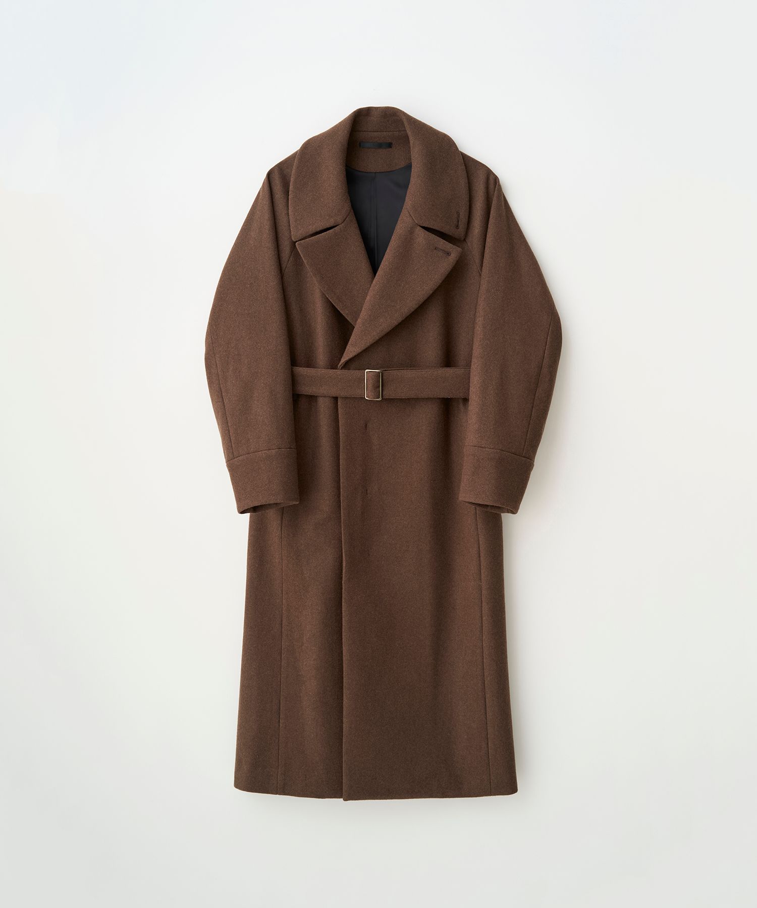 BELTED OVER COAT（BROWN）