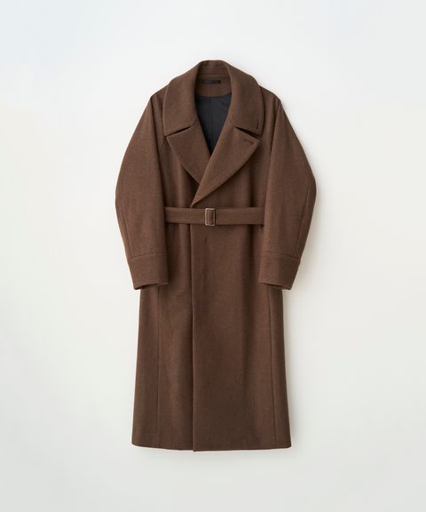 BELTED OVER COAT（BROWN）
