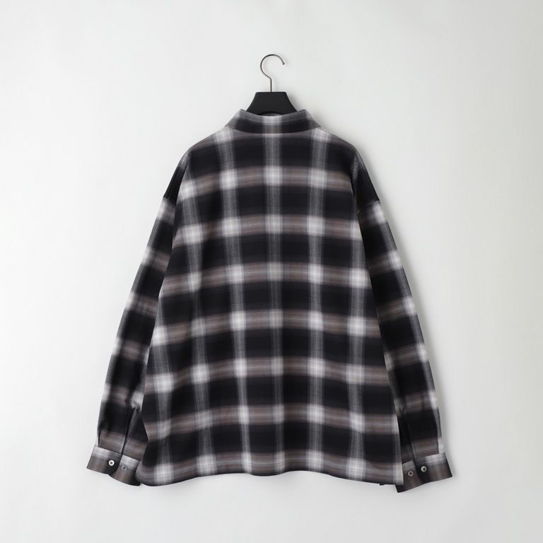 28G Ombre Check Balise Shirt（BLACK WHITE）