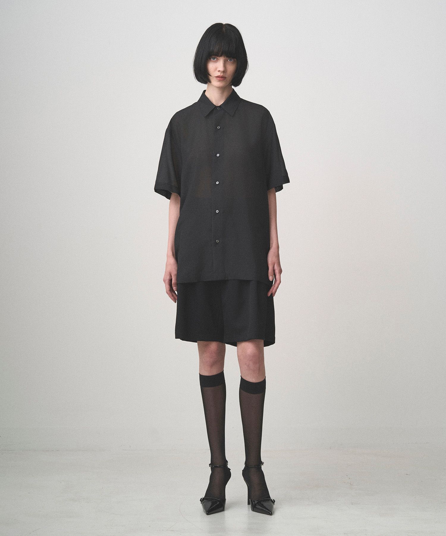 SHEER LIGHT S/S SHIRT（BLACK）