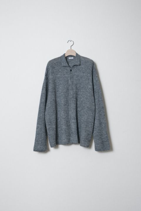Kid Mohair Knit Shirts（GRAY）