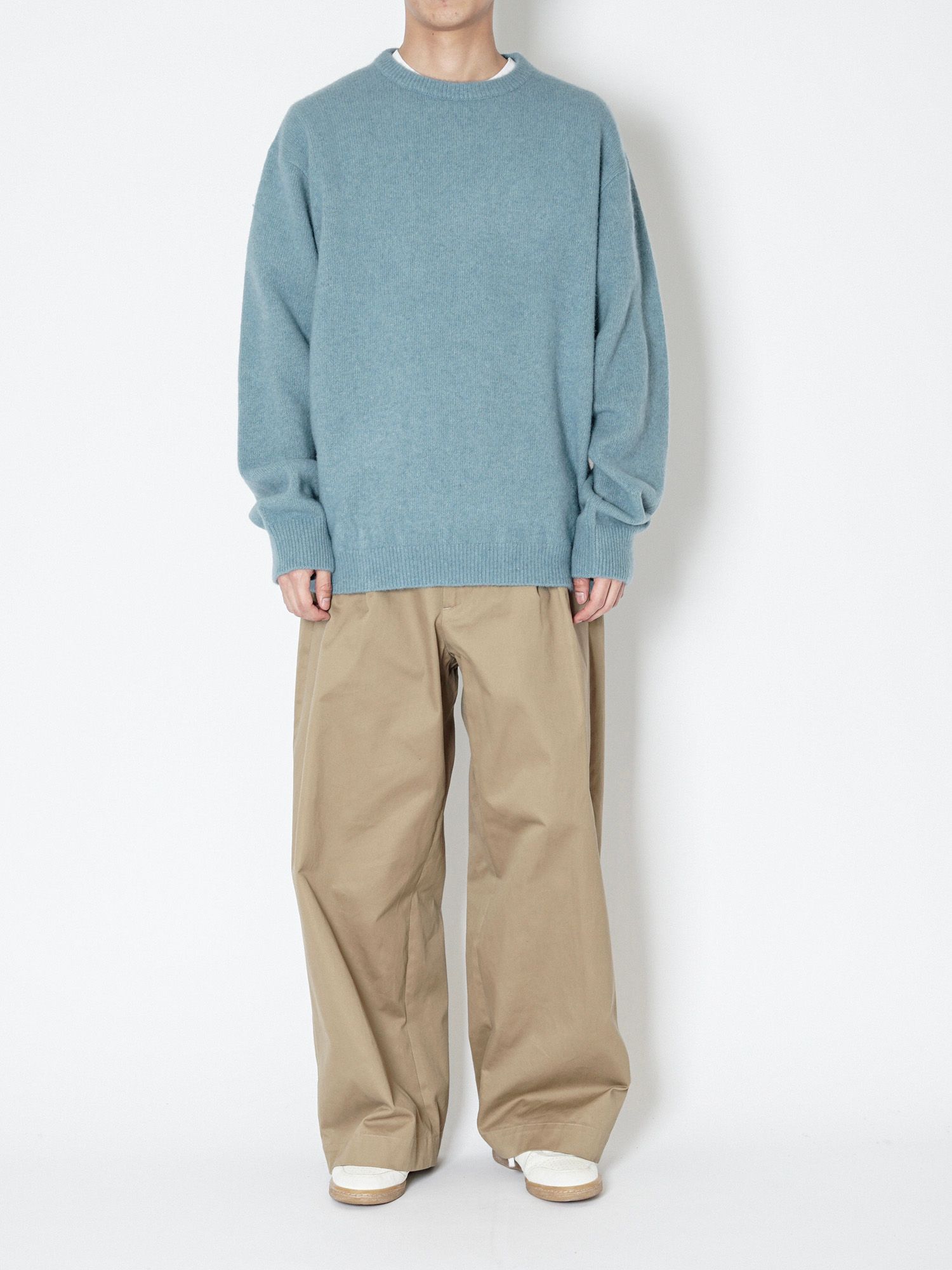 FOX CREW NECK KNIT（BLUE）