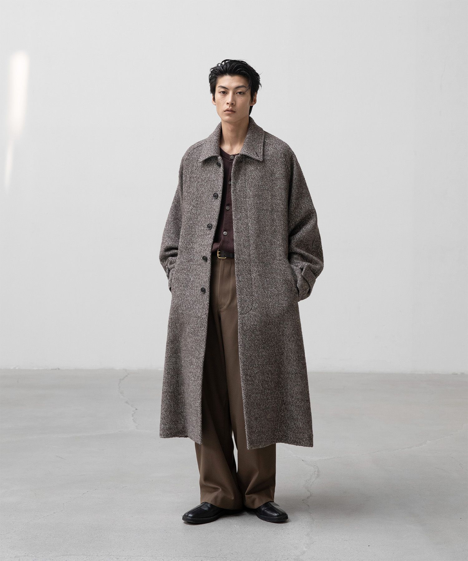 Torre Italian Wool Belted Coat（Brown）