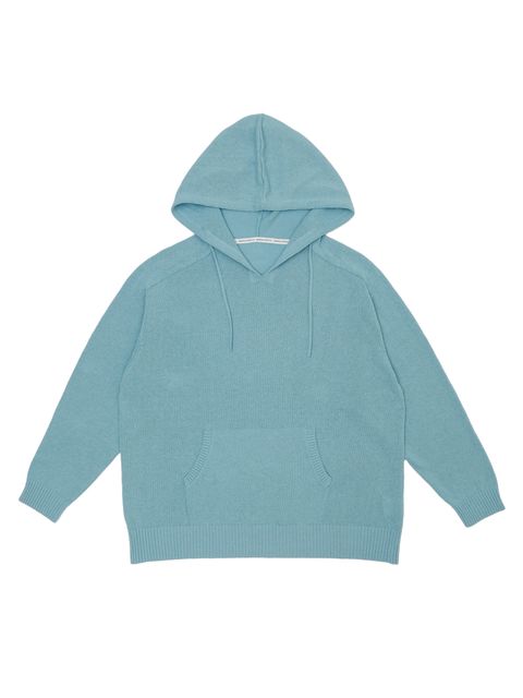 LINEN KNIT HOODIE（BLUE）