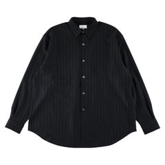 36G Wool Stripe Ideal Shirt（BLACK）