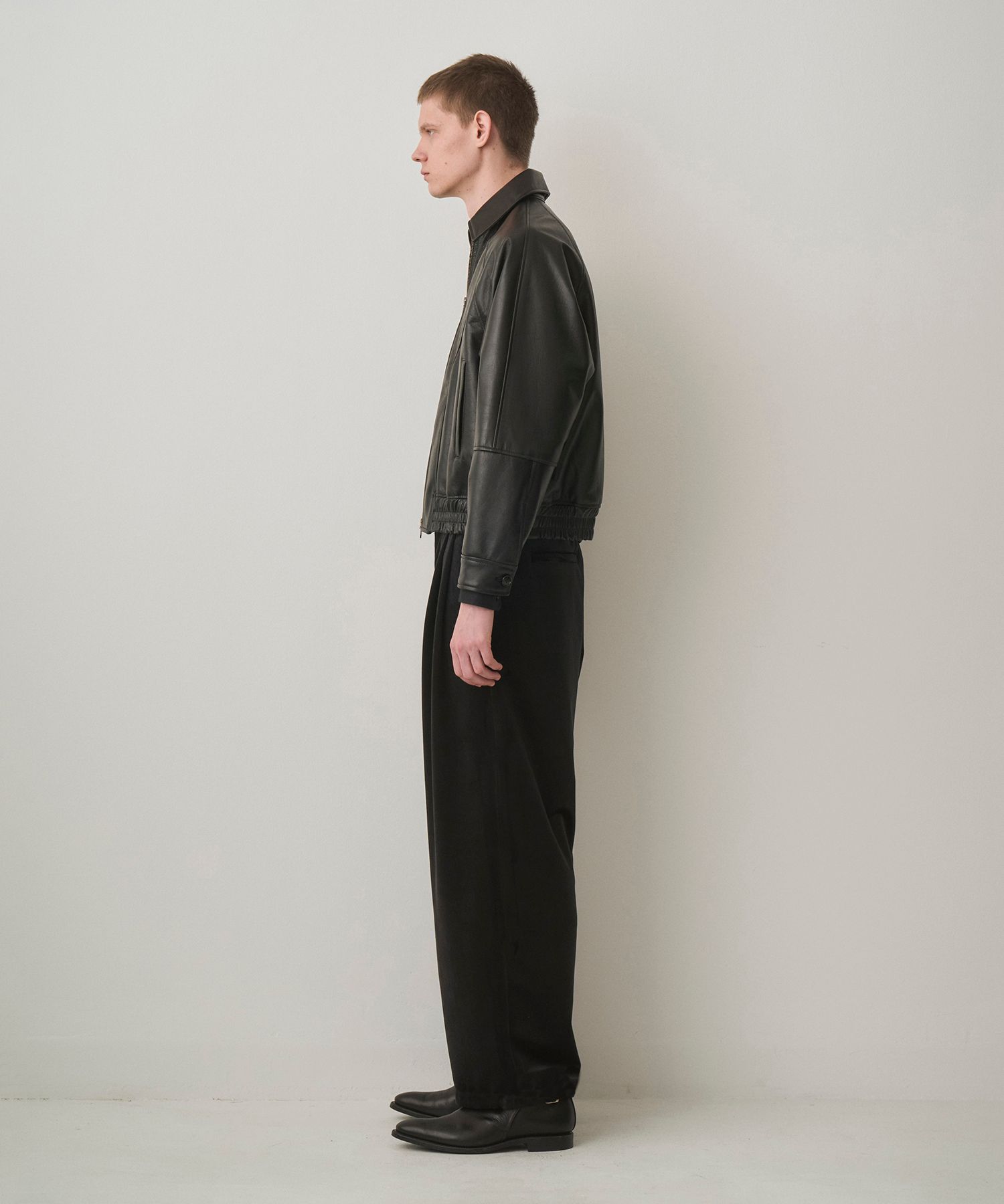 VEIL LEATHER JACKET（BLACK）