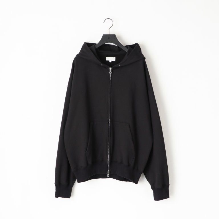 36G Fine Sweat Zip Hoodie（BLACK DYE）