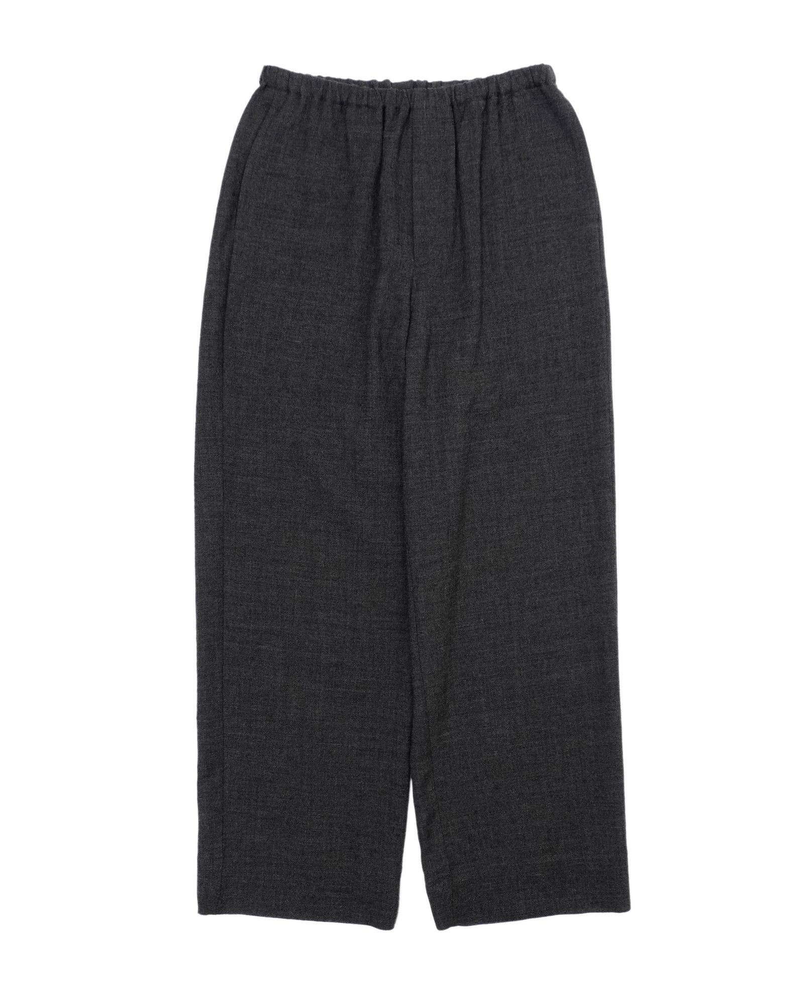 WOOL COTTON 2 TUCK TROUSERS（CHARCOAL）