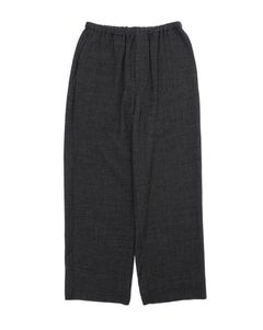 WOOL COTTON 2 TUCK TROUSERS（CHARCOAL）