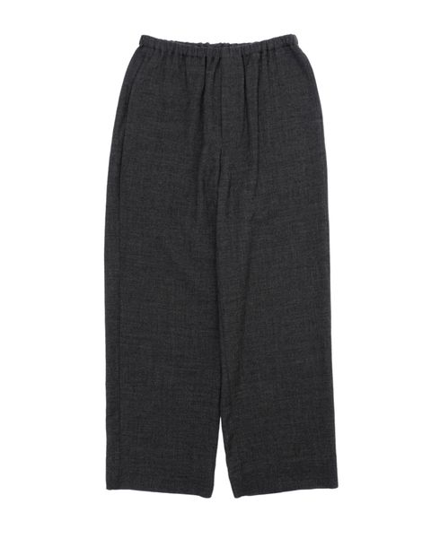 WOOL COTTON 2 TUCK TROUSERS（CHARCOAL）
