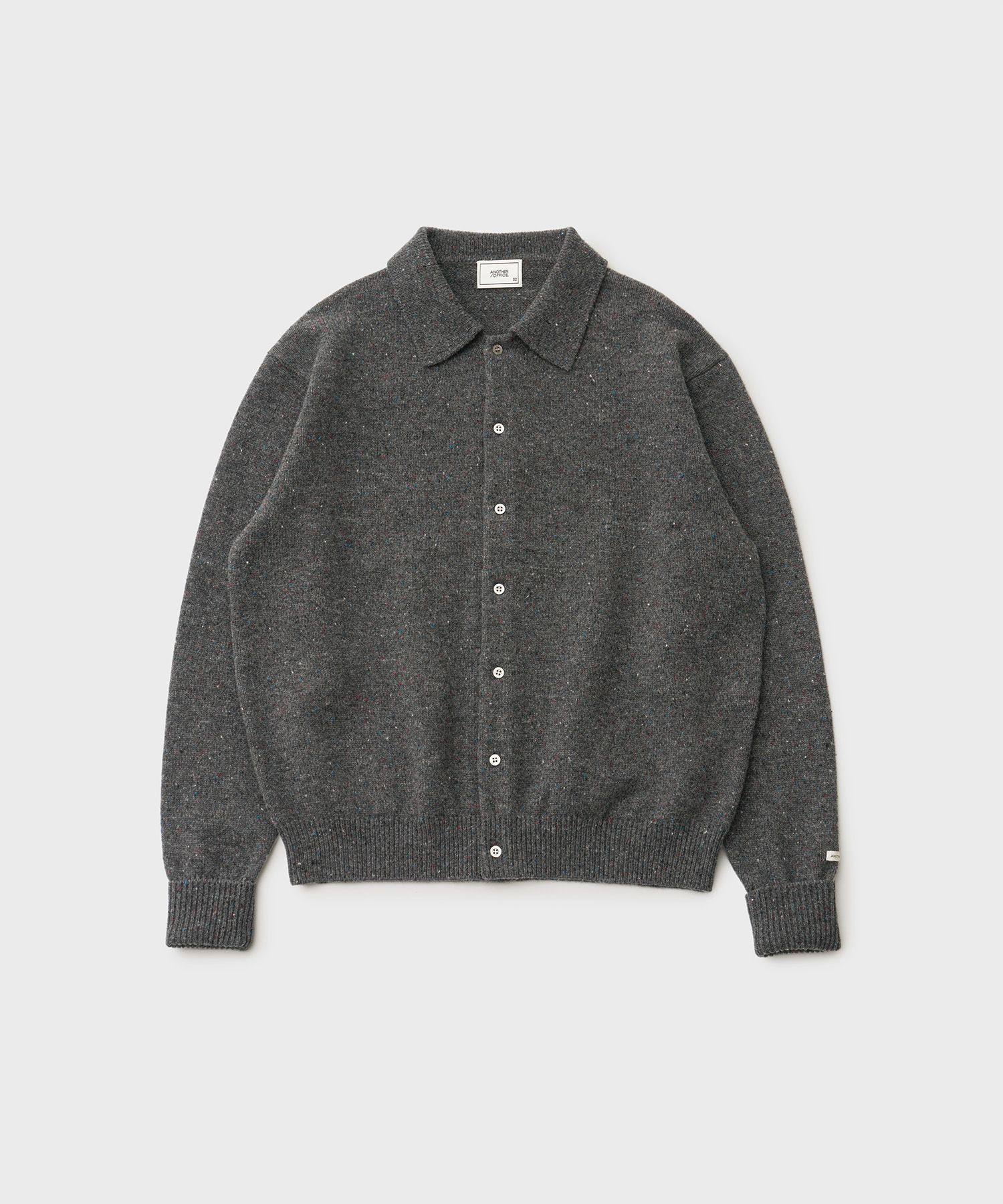 Scape Polo Wool Cardigan（Donegal Charcoal）
