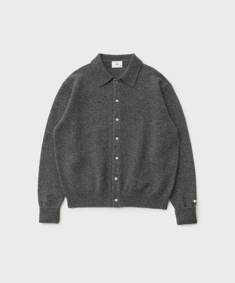 Scape Polo Wool Cardigan（Donegal Charcoal）