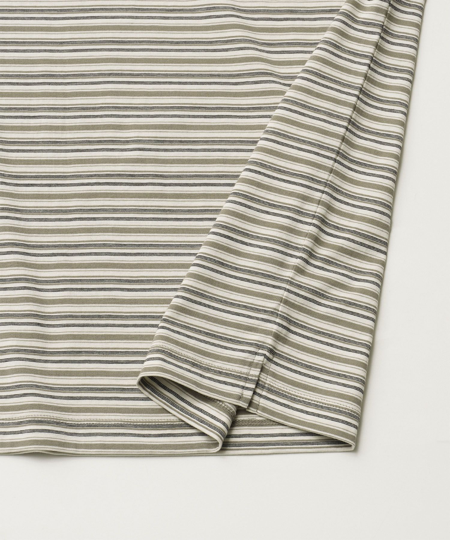 Brief Stripe Rugby TEE(LIGHT KHAKI)