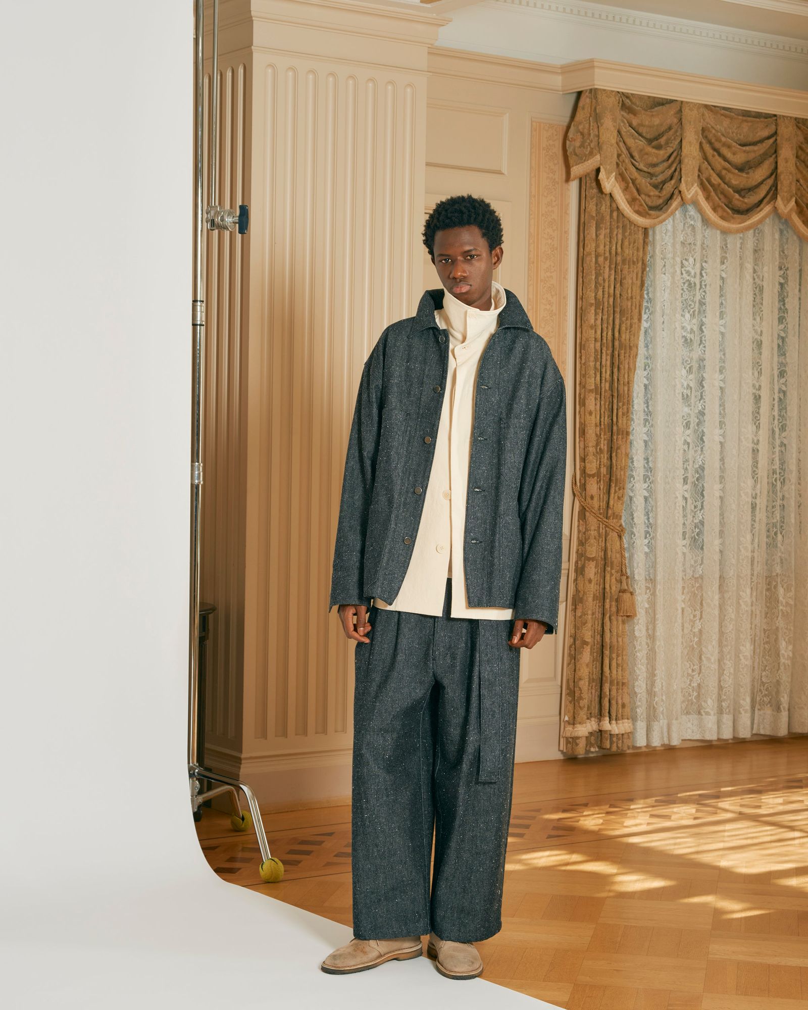 Blanc YM(ブランワイエム)Silk Denim Wide Pants