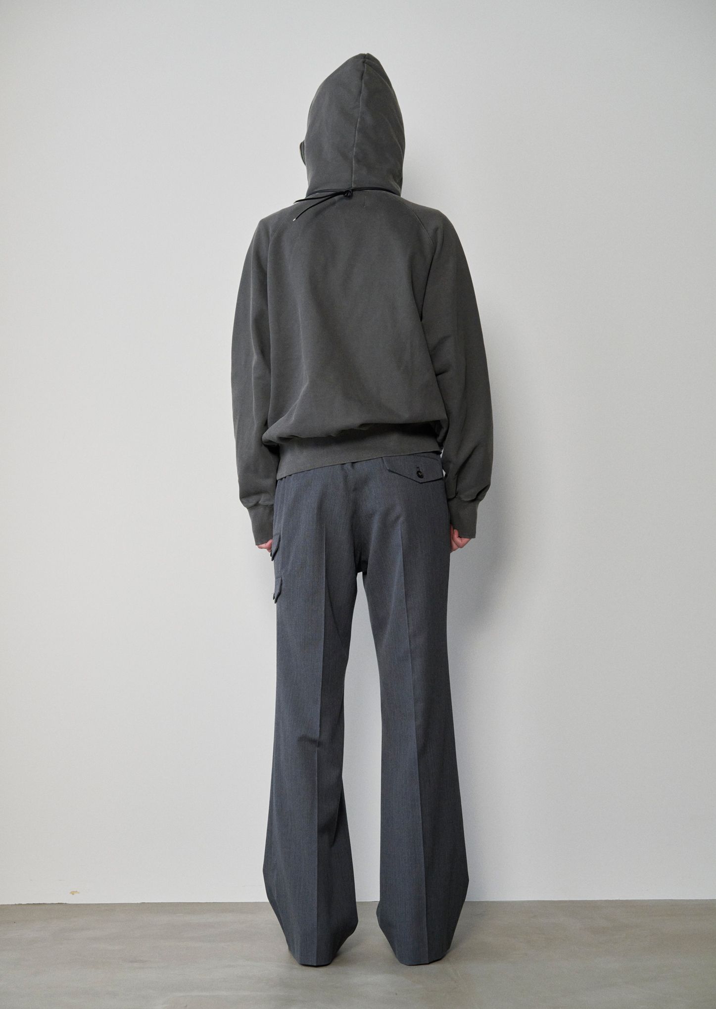 rocessed Half-Zip Sweat Hoodie（GRAY）
