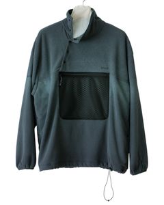 PIGMENT PRINT WASH POLARTEC PULLOVER （GREEN)