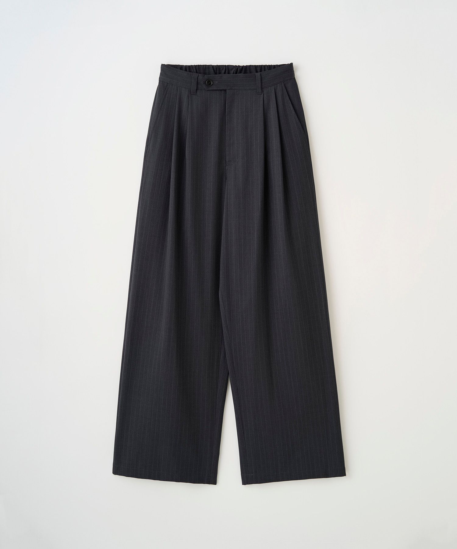 2TUCK WIDE PINSTRIPE PANTS（CHARCOAL）