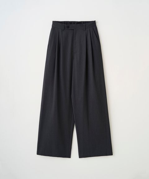 2TUCK WIDE PINSTRIPE PANTS（CHARCOAL）