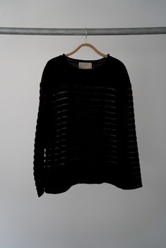 PANEL BORDER SWEATER（BLACK）