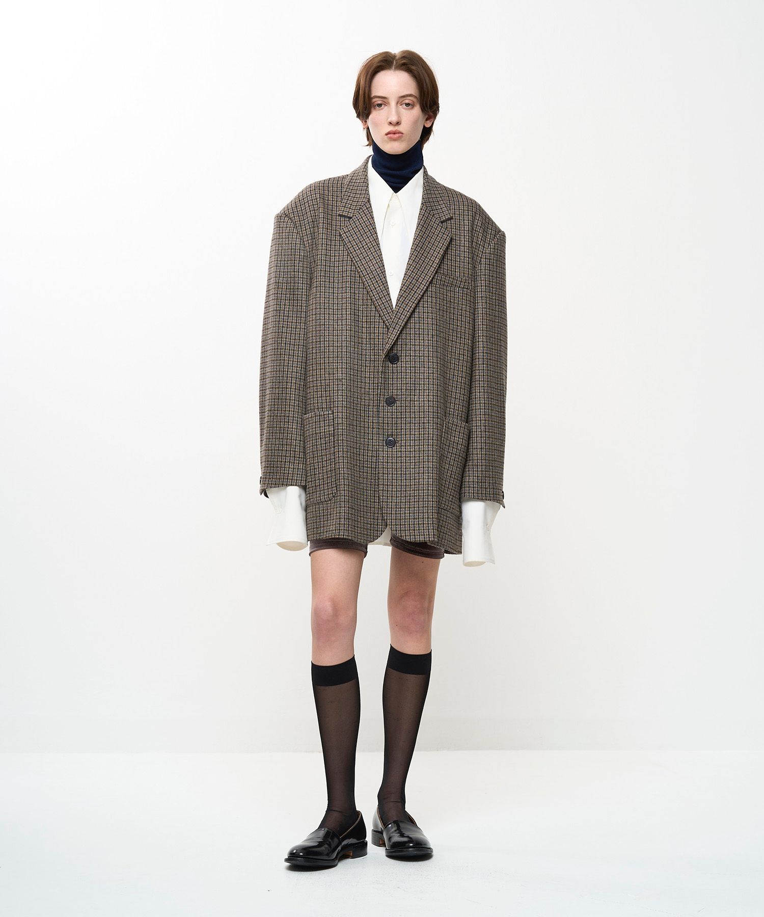 OVERSIZED CHECK JACKET（BEIGE）