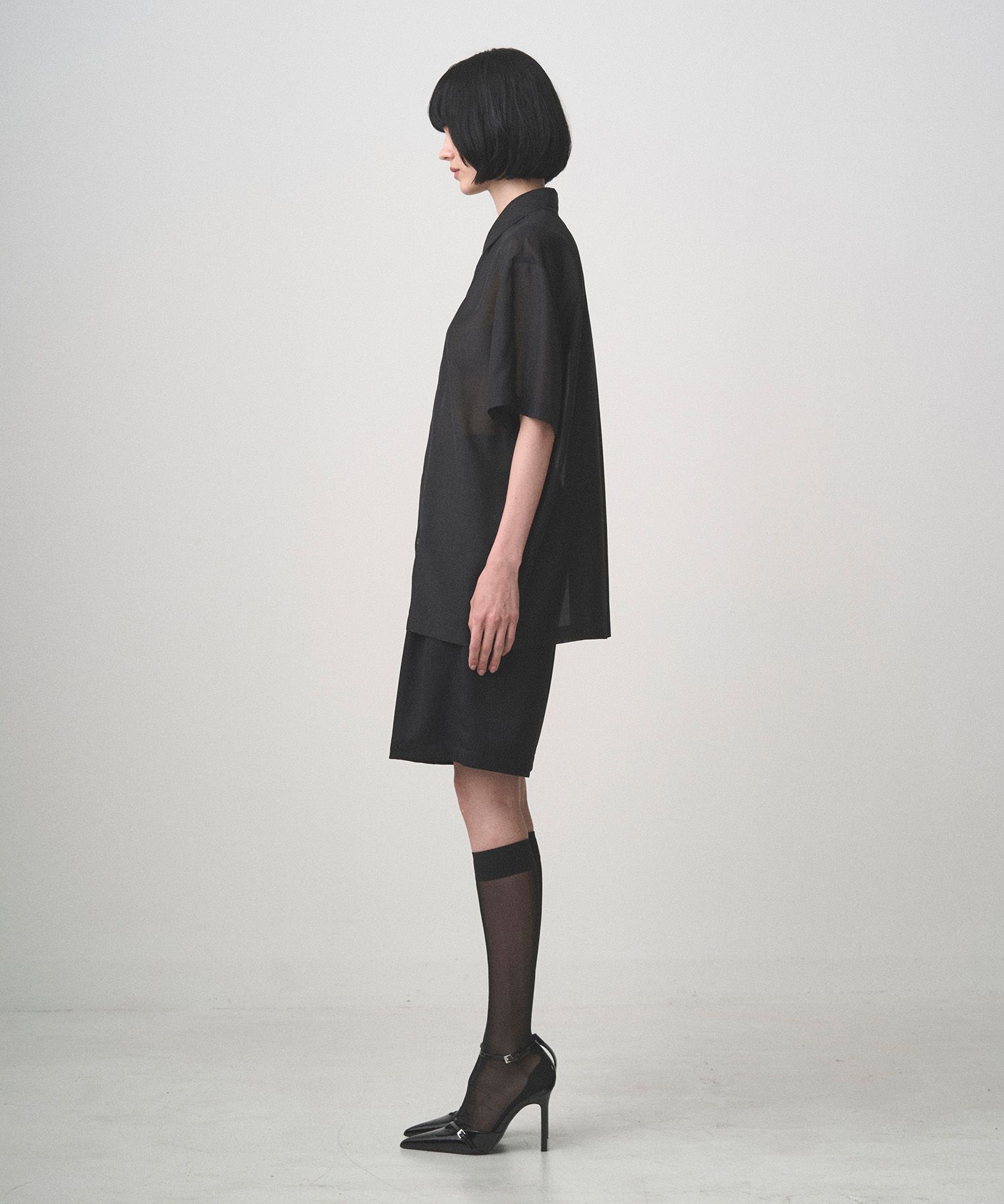 SHEER LIGHT S/S SHIRT（BLACK）
