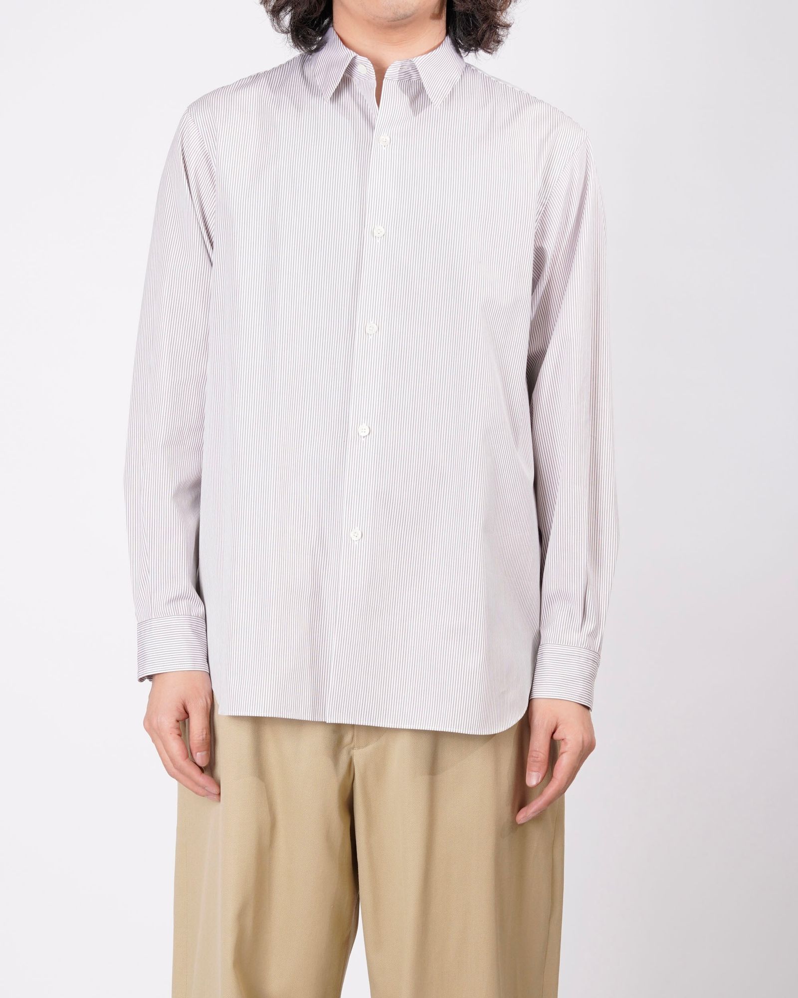 CANCLINI FRENCH FRONT L/S SHIRTS（BROWN）