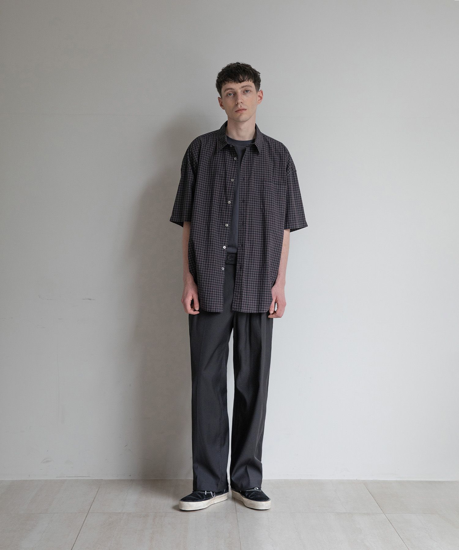 Huge Gingham Check Shirt（CHARCOAL BROWN）