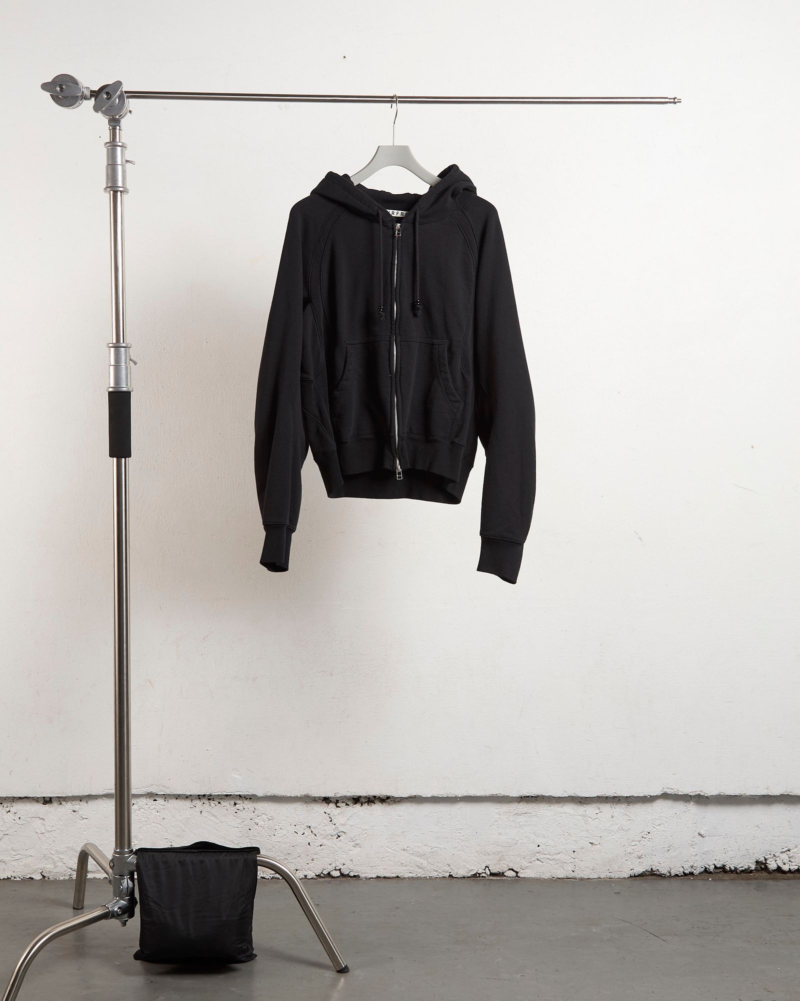 PANELLED ZIP UP HOODIE（BLACK）