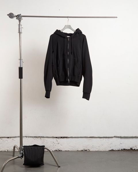 PANELLED ZIP UP HOODIE（BLACK）