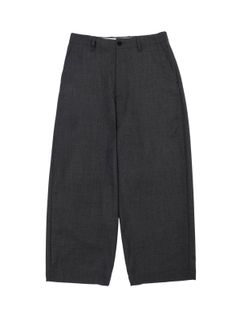 SUMMER WOOL WIDE TROUSERS（GRAY）
