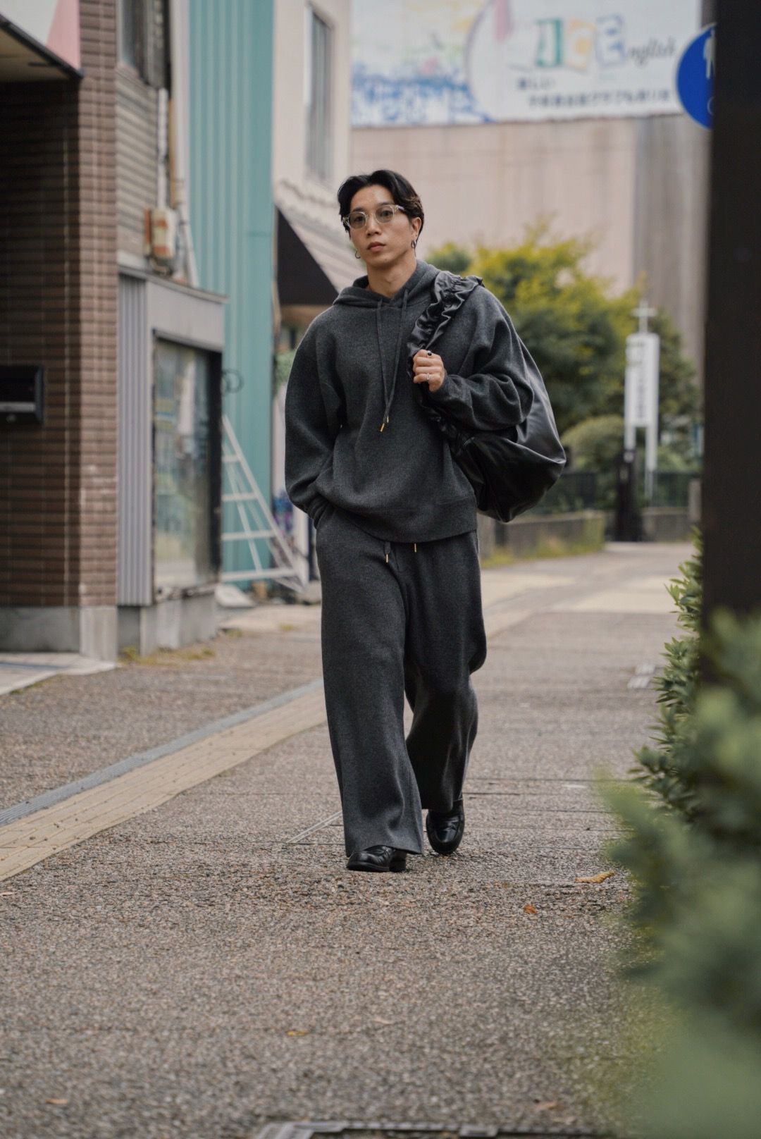MEIAS WOOL CASHMERE HOODIE PO （T.GRAY）