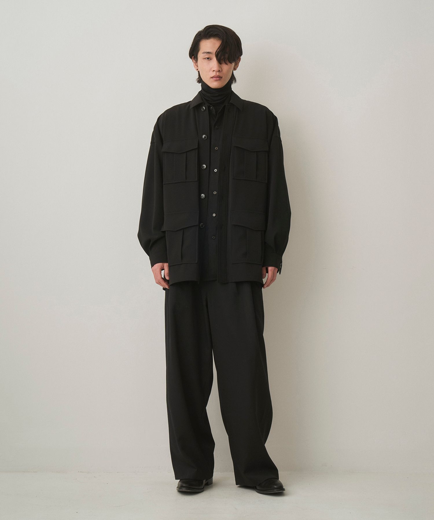 LUSTROUS CORDUROY SHIRT JACKET（BLACK）