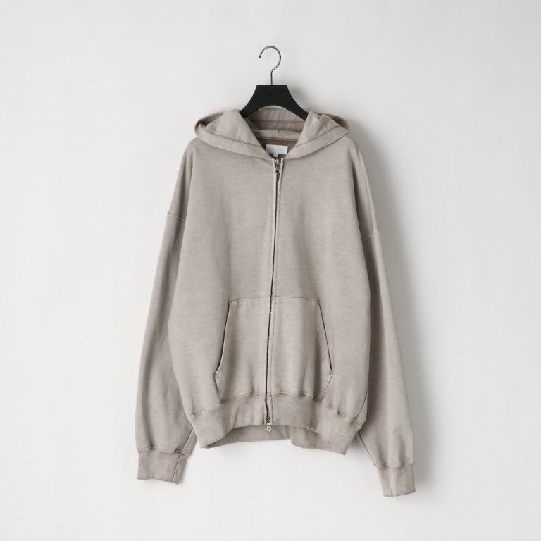 36G Fine Sweat Zip Hoodie（BEIGE KHAKI PIGMENT）