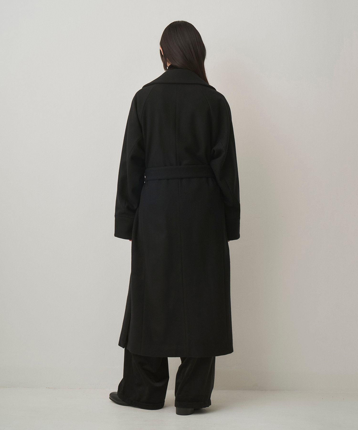 BELTED OVER COAT（BLACK）