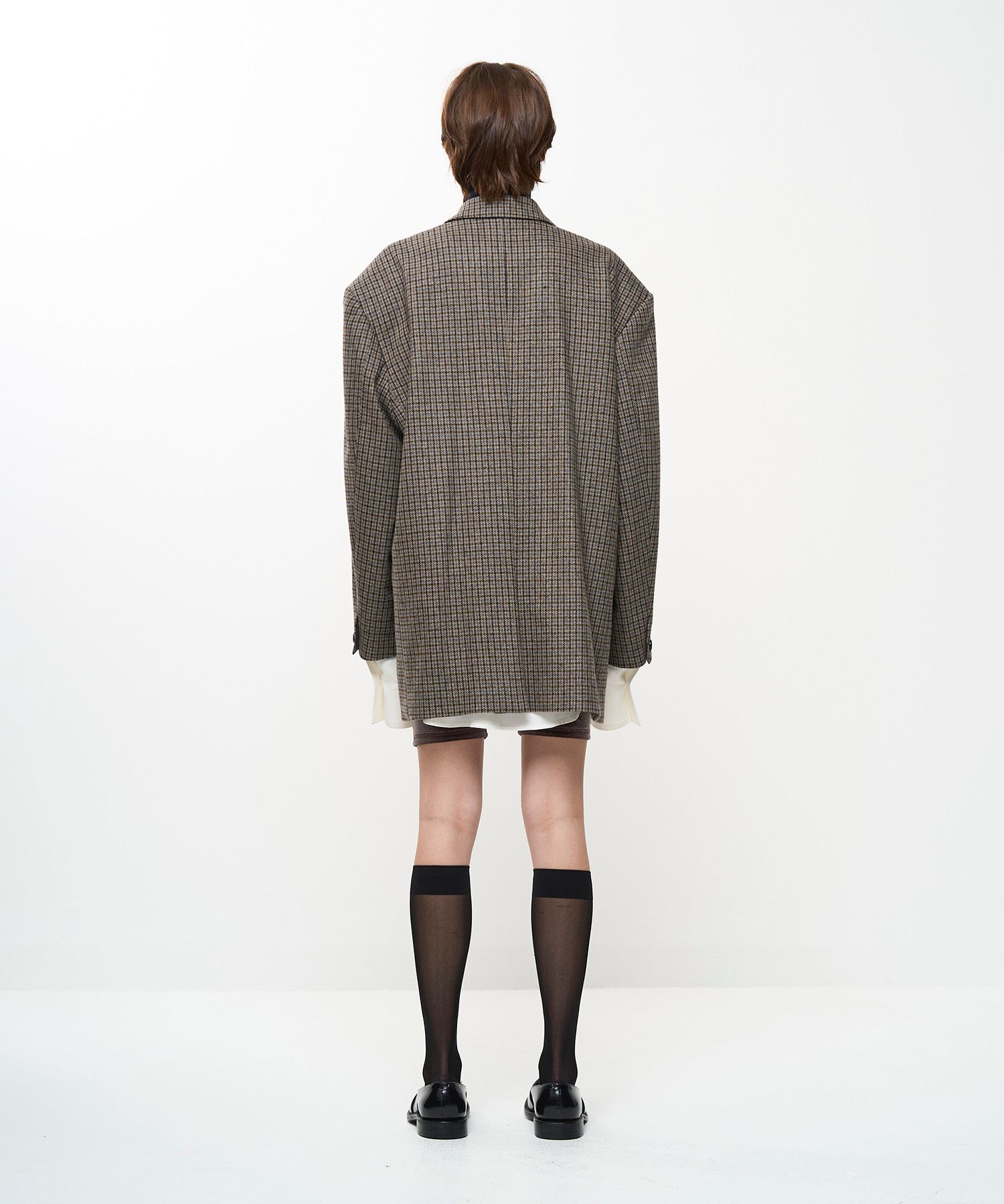 OVERSIZED CHECK JACKET（BEIGE）
