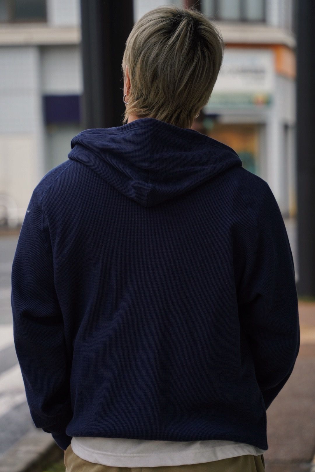 WAFFLE ZIP HOODIE（NAVY）