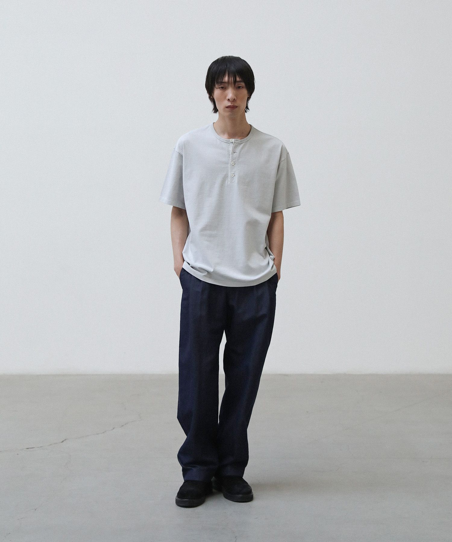 French Henry Neck Garment Tee（DOVE GRAY）
