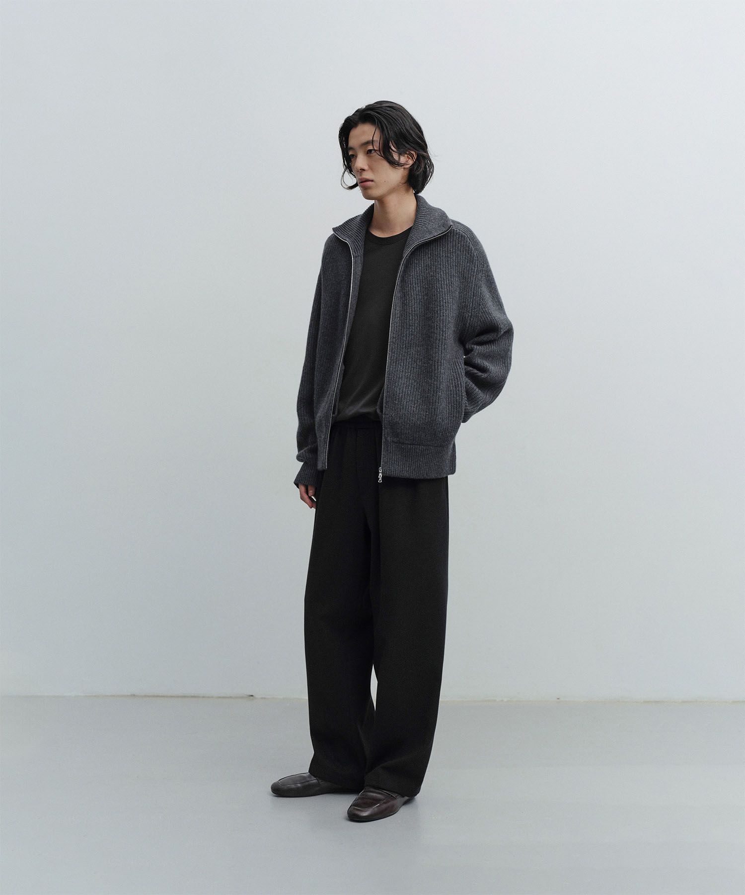 Cashmere Banding Easy Pants（BLACK）