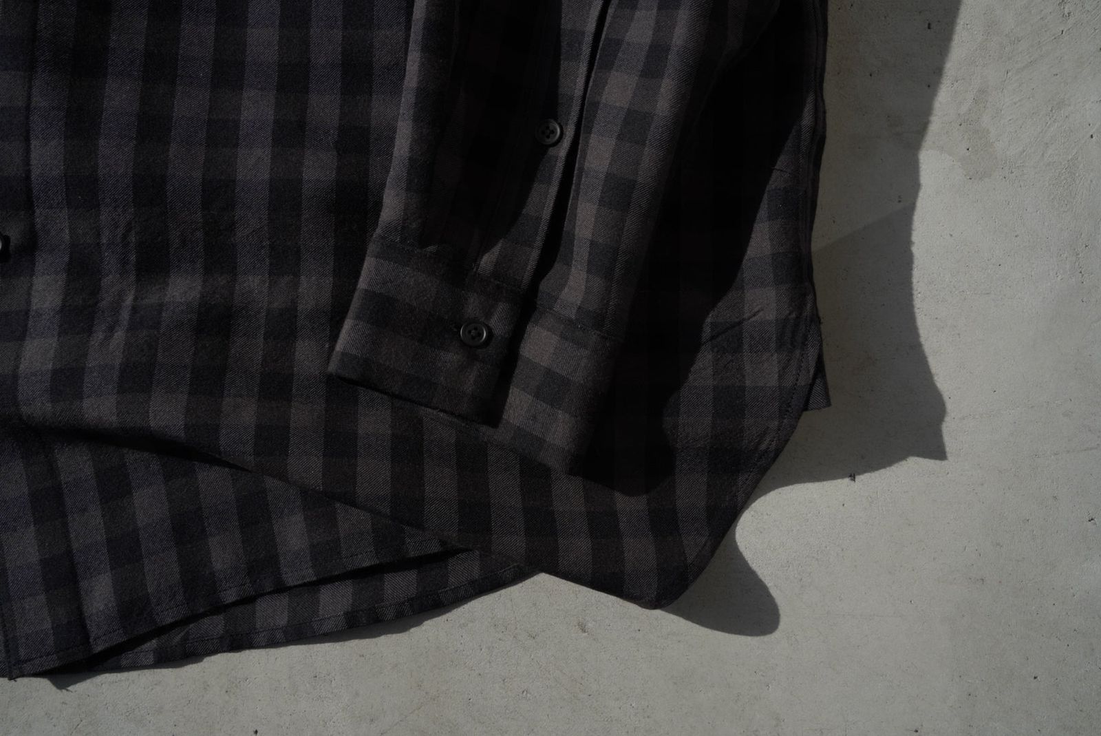 Blanc YM(ブランワイエム)Silk Plaid Wide Shirts