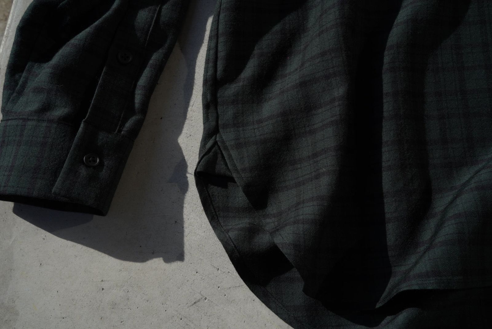 Blanc YM(ブランワイエム)Silk Plaid Wide Shirts