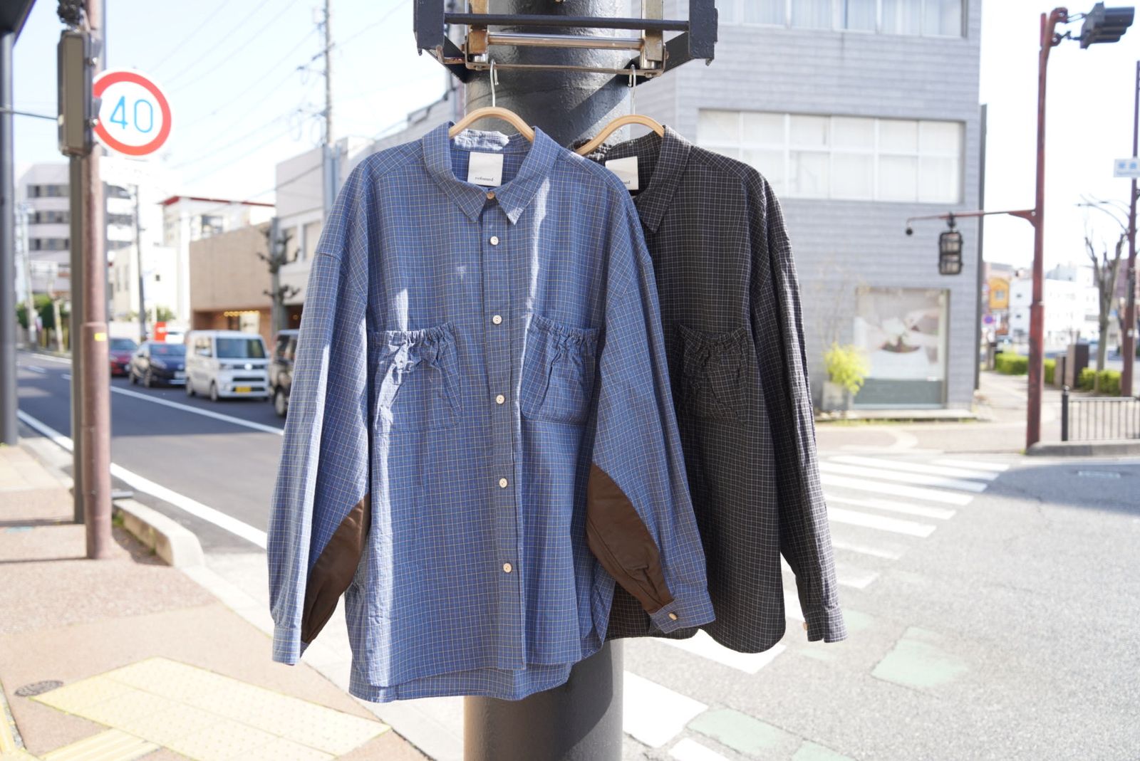 WRIST PATCH WIDE SHIRT "CHECK"
