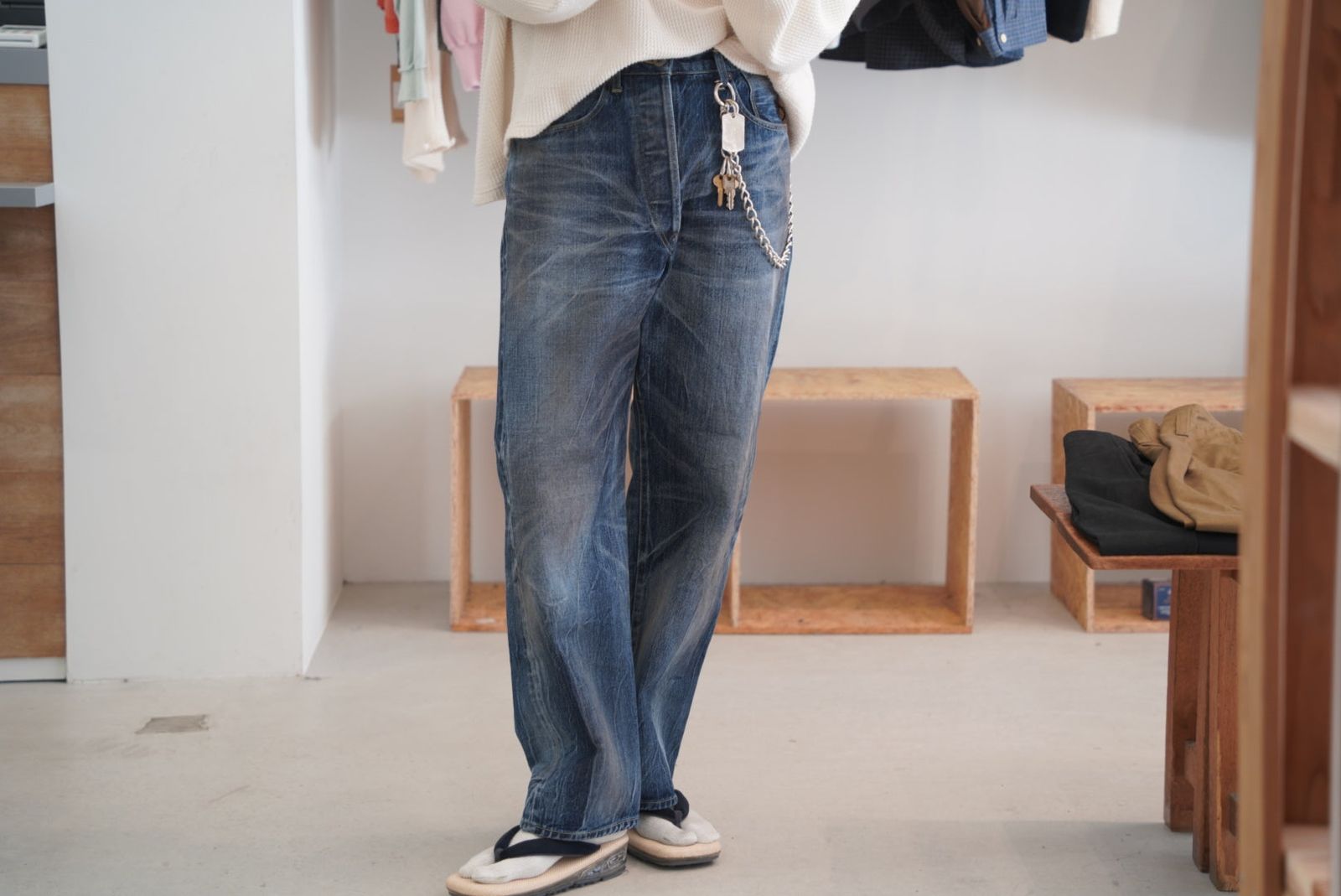 RIGHT HANDED DENIM PANTS "USED-2"