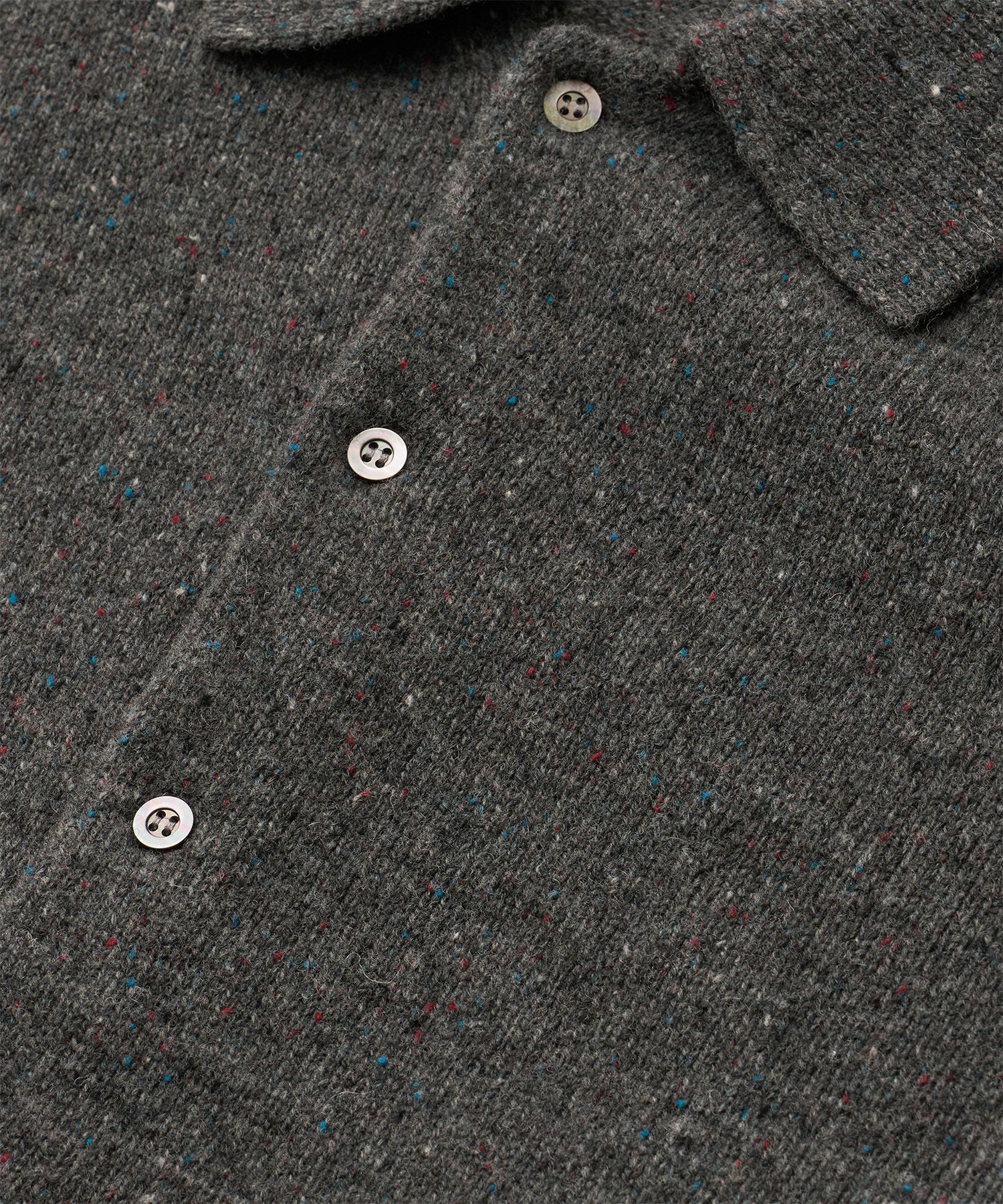 Scape Polo Wool Cardigan（Donegal Charcoal）