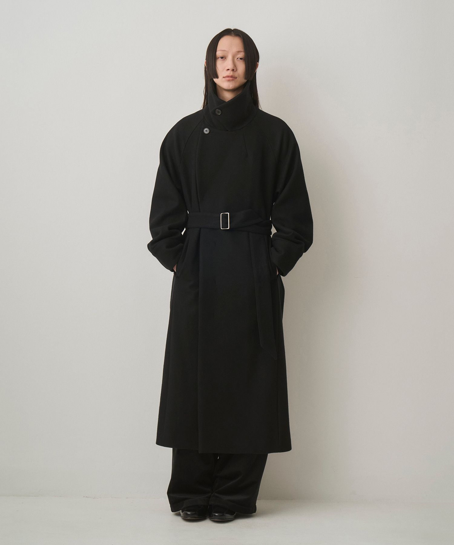 BELTED OVER COAT（BLACK）