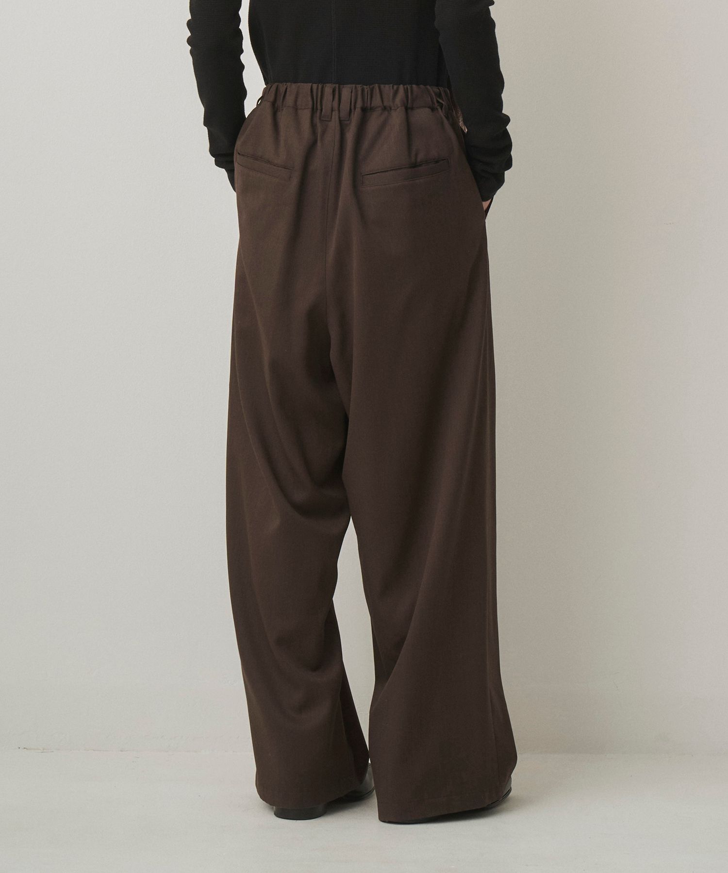 2TUCK WIDE EASY PANTS（BROWN）