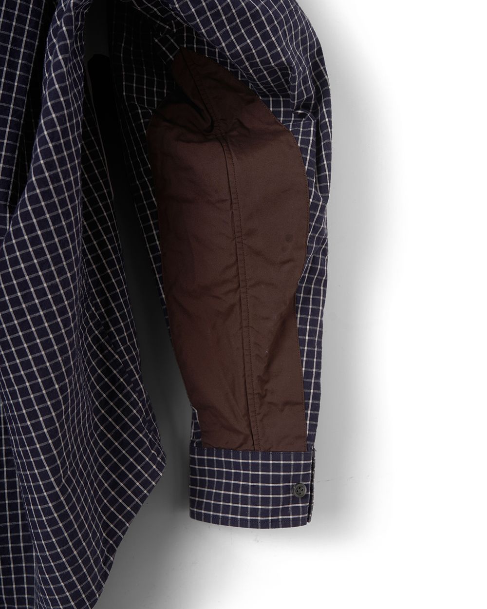 WRIST PATCH SLOUCH SHIRT "CHECK"（NAVY）