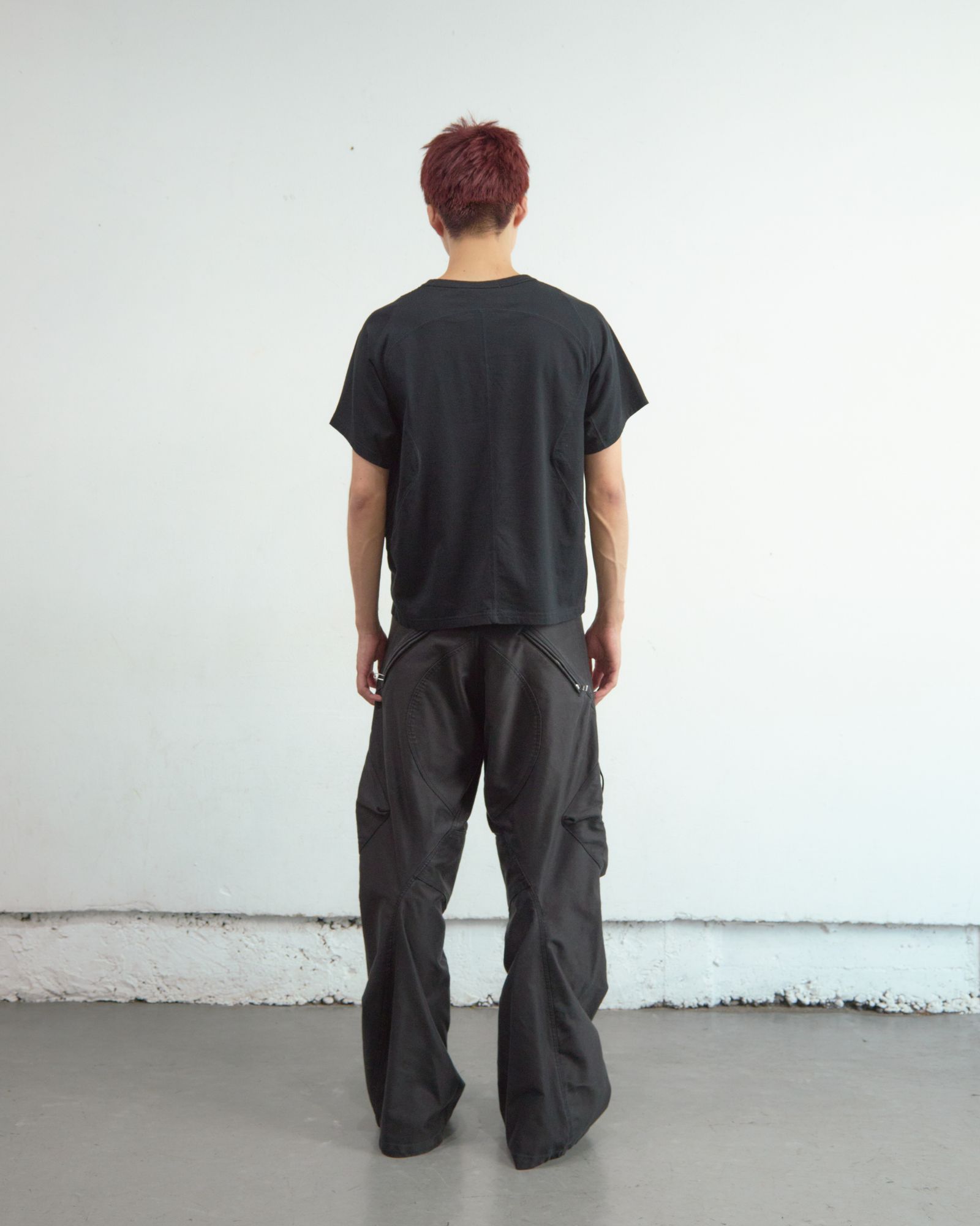 PANELLED HALF SLEEVE T-SHIRT（BLACK）